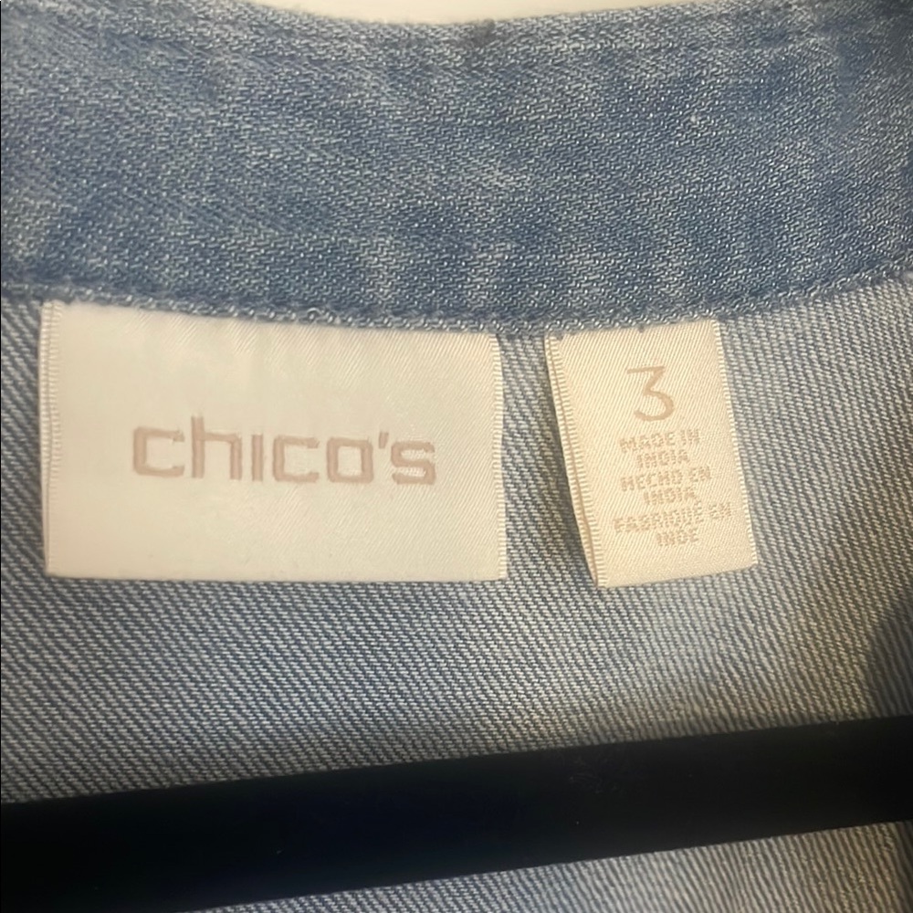 Chico’s Silver Sequin Denim Jacket - image 2